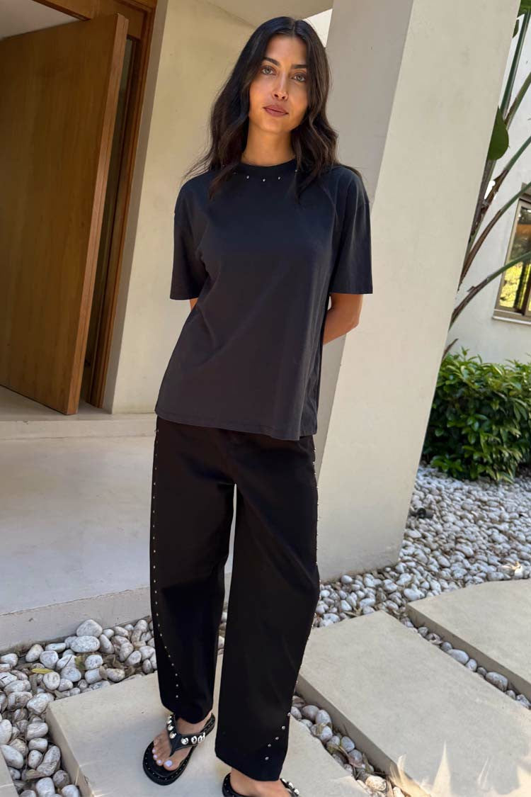 Black Studded T-Shirt | Never Fully Dressed Everyday