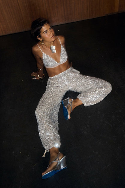Silver Sequin Bra  Partywear | Never Fully Dressed Essential