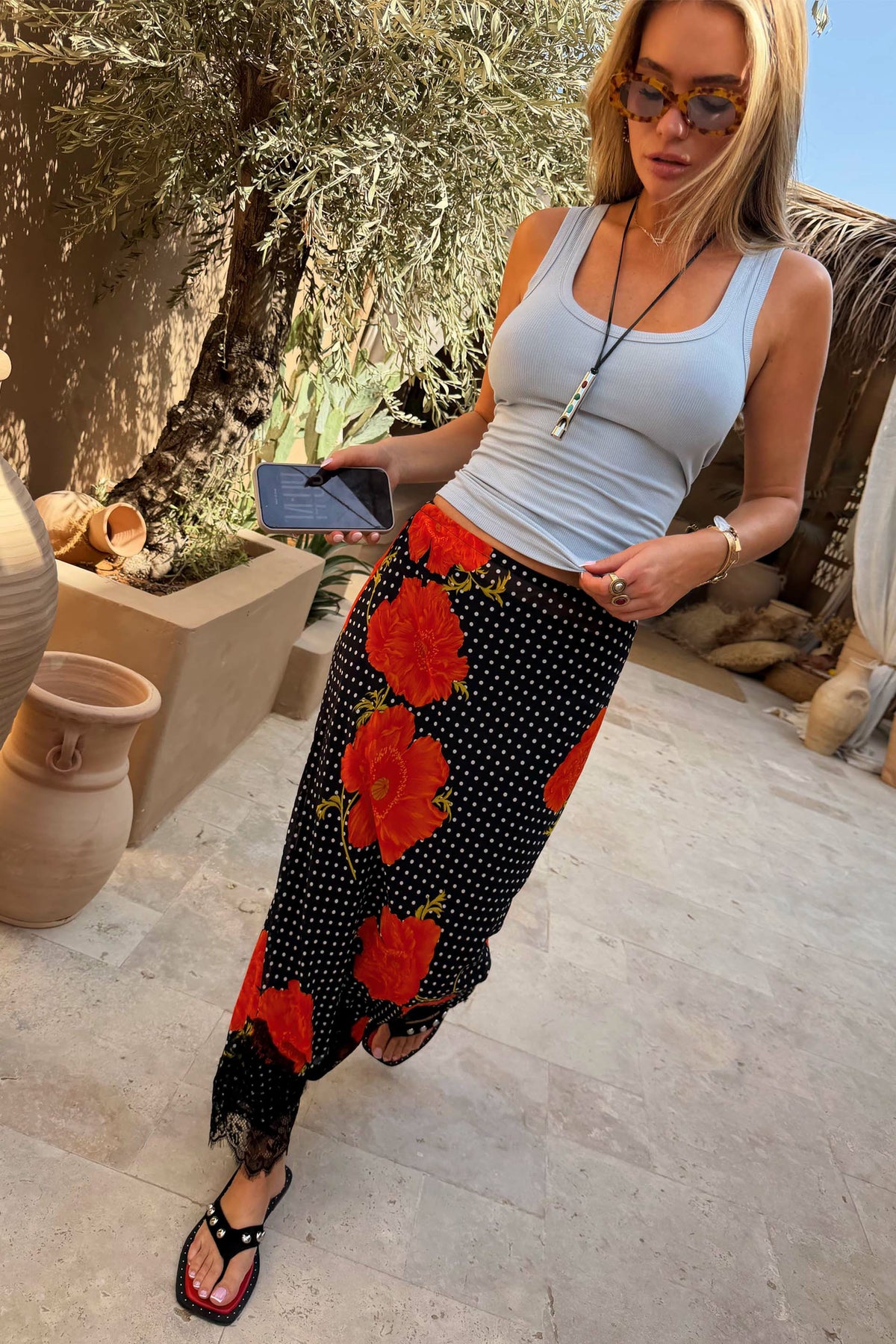 Black Poppy Midi Maeva Skirt | Never Fully Dressed Trusted