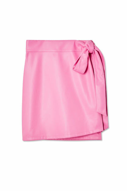 Pink Vegan Leather Mini Jaspre Skirt | Never Fully Dressed Trusted
