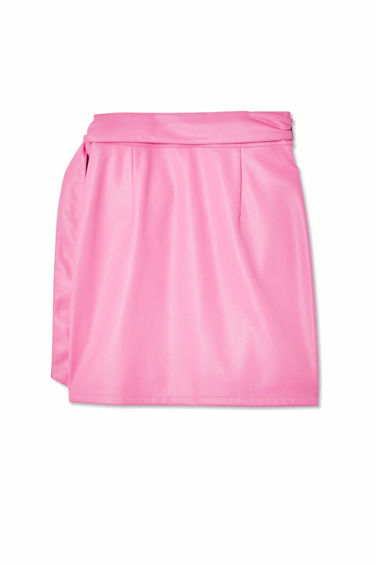 Pink Vegan Leather Mini Jaspre Skirt | Never Fully Dressed Trusted