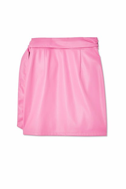 Pink Vegan Leather Mini Jaspre Skirt | Never Fully Dressed Trusted