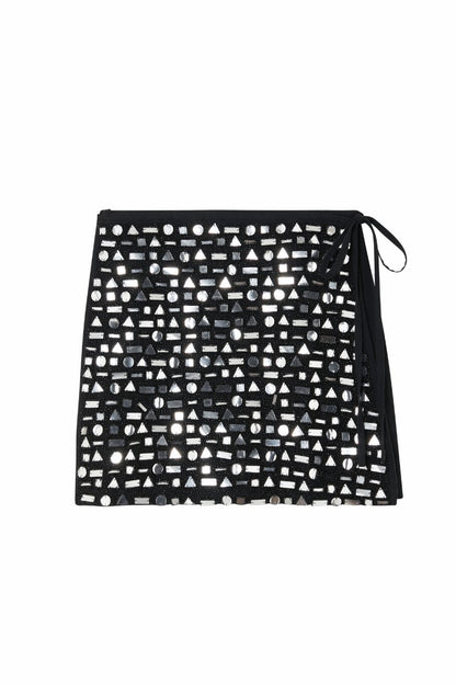 Black Beaded Mirror Skirt | Never Fully Dressed Exclusive