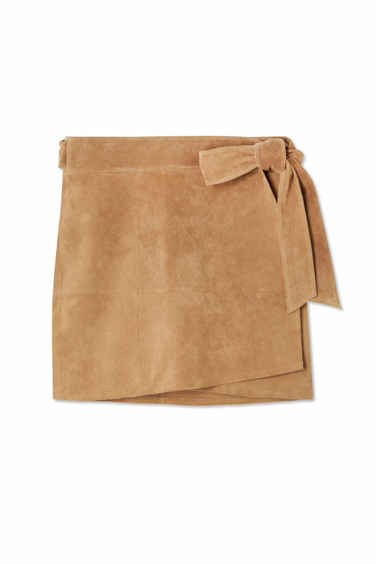 Tan Suede Mini Jaspre Skirt | Never Fully Dressed Featured
