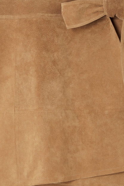 Tan Suede Mini Jaspre Skirt | Never Fully Dressed Featured