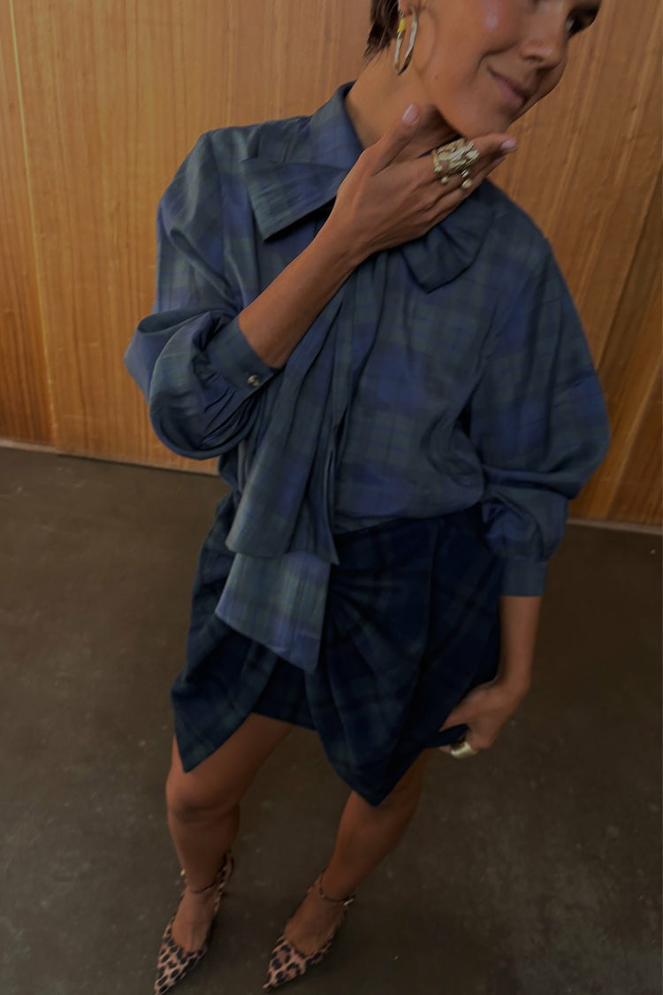 Blue Tartan Bow Mini Skirt | Never Fully Dressed Value