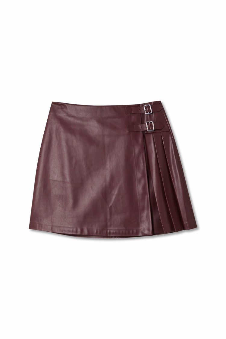 Burgundy Mini Kilt Skirt | Never Fully Dressed Featured
