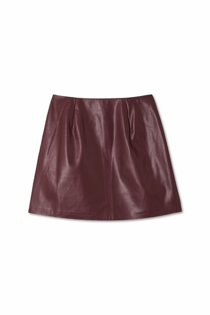 Burgundy Mini Kilt Skirt | Never Fully Dressed Featured