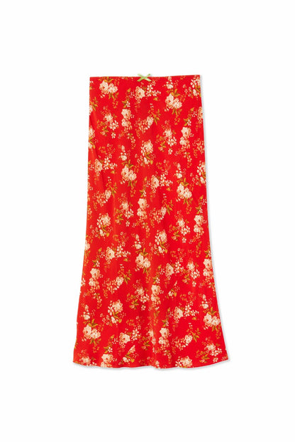 Red Floral Midi Skirt | Never Fully Dressed Best Seller
