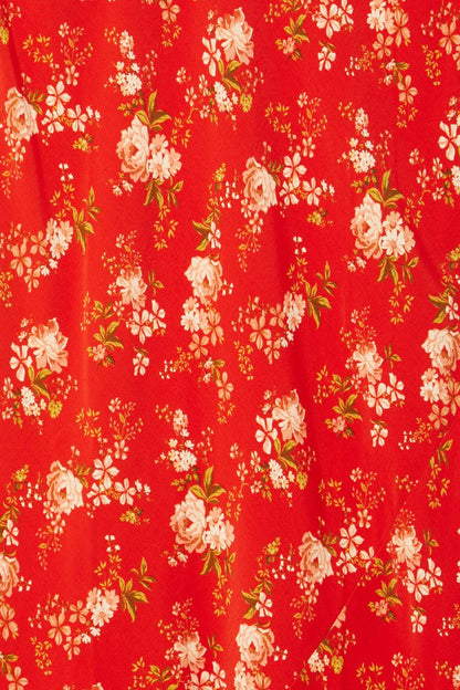 Red Floral Midi Skirt | Never Fully Dressed Best Seller