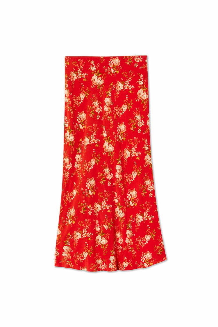 Red Floral Midi Skirt | Never Fully Dressed Best Seller
