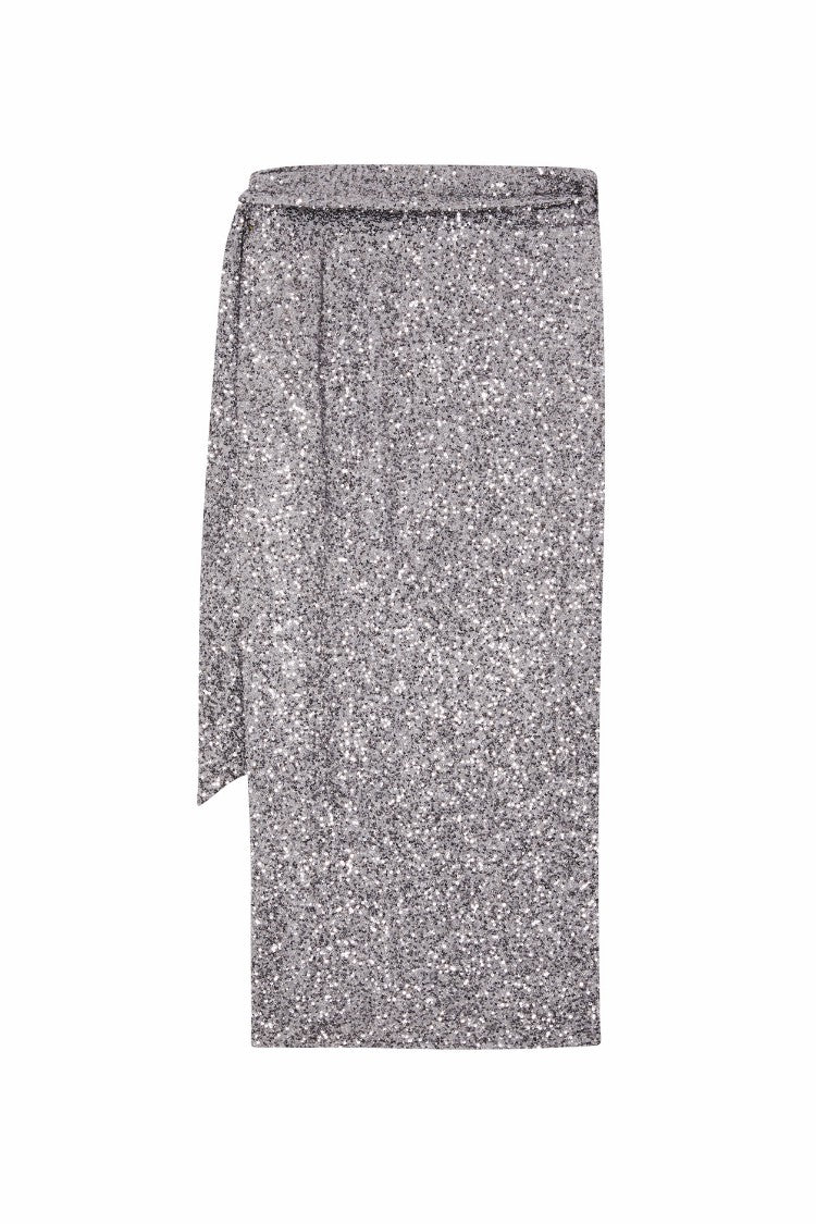 Gunmetal Sequin Jaspre Midi Skirt | Never Fully Dressed Best Seller