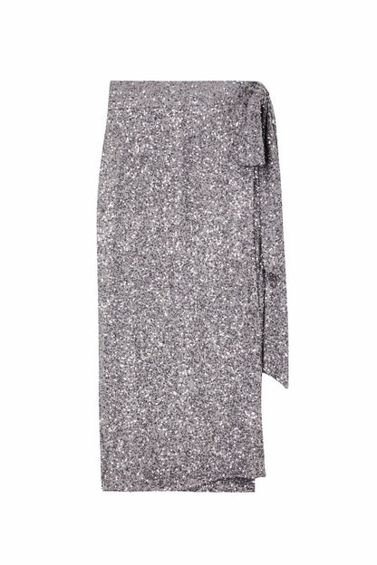 Gunmetal Sequin Jaspre Midi Skirt | Never Fully Dressed Best Seller