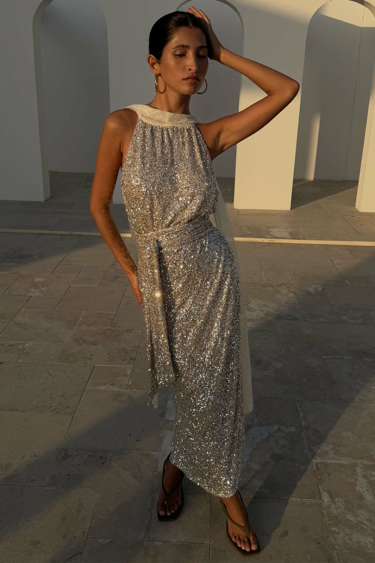 Silver Sequin Maxi Wrap Jaspre Skirt | Never Fully Dressed Sale