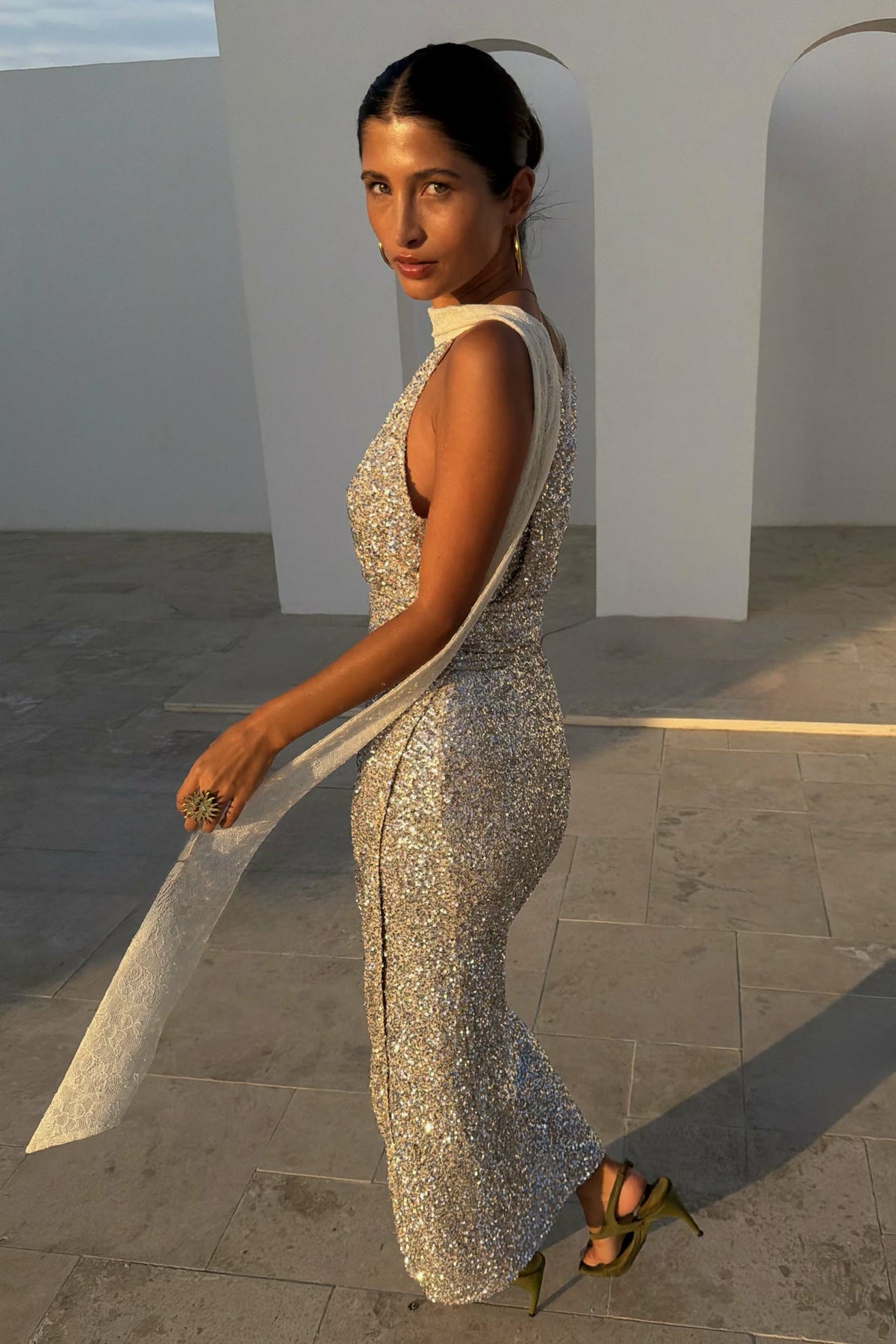 Silver Sequin Maxi Wrap Jaspre Skirt | Never Fully Dressed Sale
