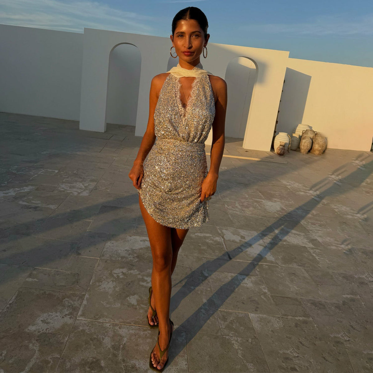 Silver Sequin Mini Jaspre Skirt | Never Fully Dressed Customer Favorite