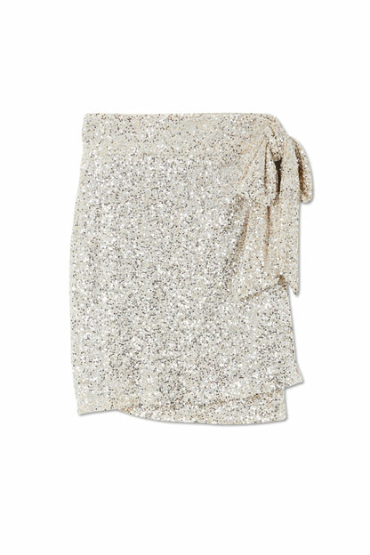 Silver Sequin Mini Jaspre Skirt | Never Fully Dressed Customer Favorite