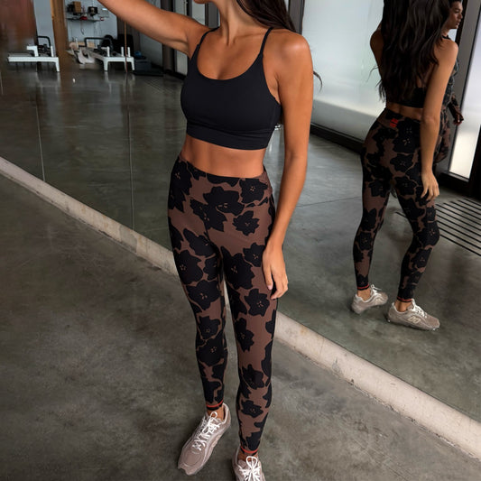 Chocolate Floral Leggings | Never Fully Dressed Popular