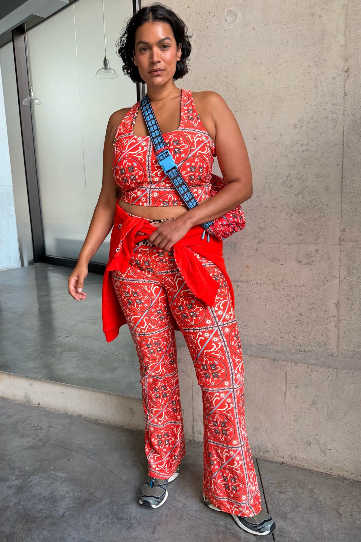 Red Paisley Wide Leg Legging | Never Fully Dressed Special Offer