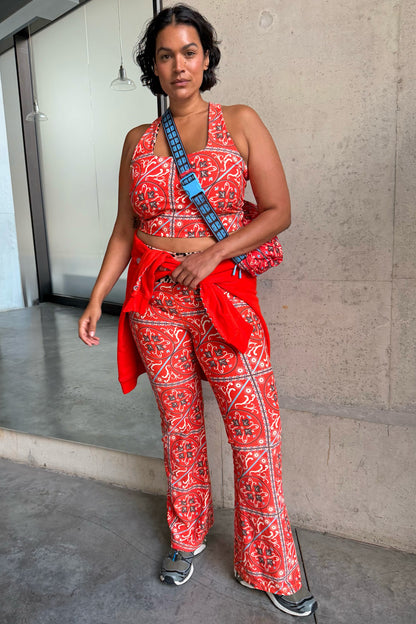 Red Paisley Wide Leg Legging | Never Fully Dressed Special Offer