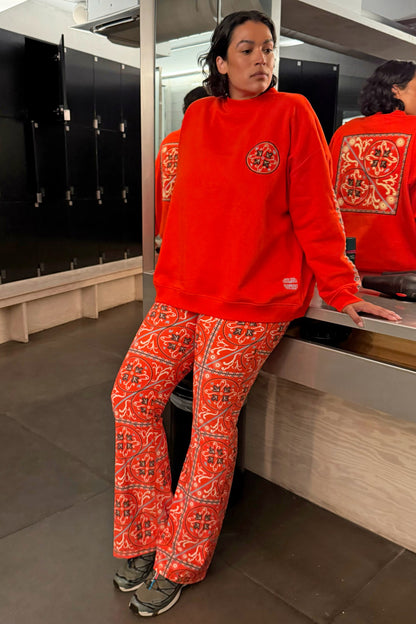 Red Paisley Wide Leg Legging | Never Fully Dressed Special Offer