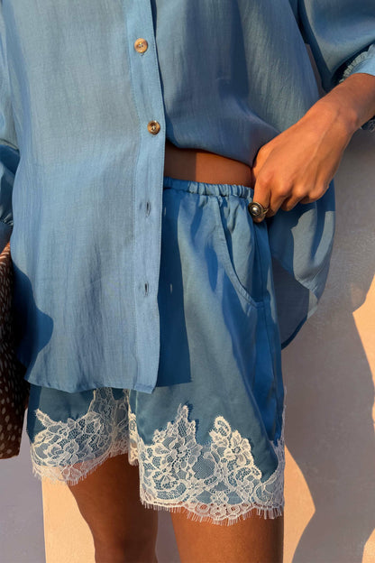 Blue Lace Maeva Shorts | Never Fully Dressed Value