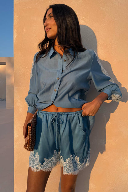 Blue Lace Maeva Shorts | Never Fully Dressed Value