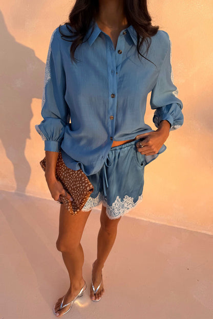 Blue Lace Maeva Shorts | Never Fully Dressed Value