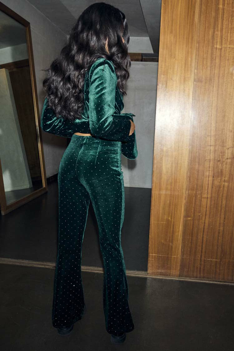 Emerald Velvet Trousers | Never Fully Dressed Best Price
