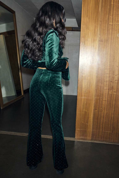 Emerald Velvet Trousers | Never Fully Dressed Best Price