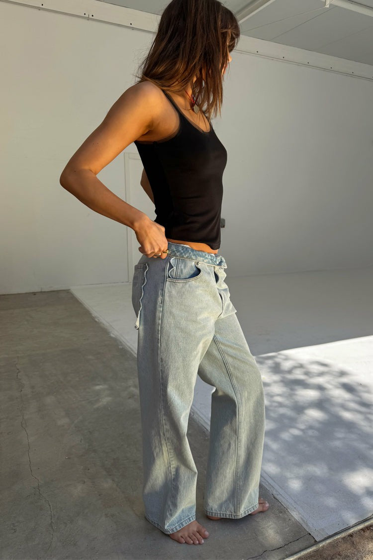Scallop Detail Straight Leg Jeans | Never Fully Dressed Premium