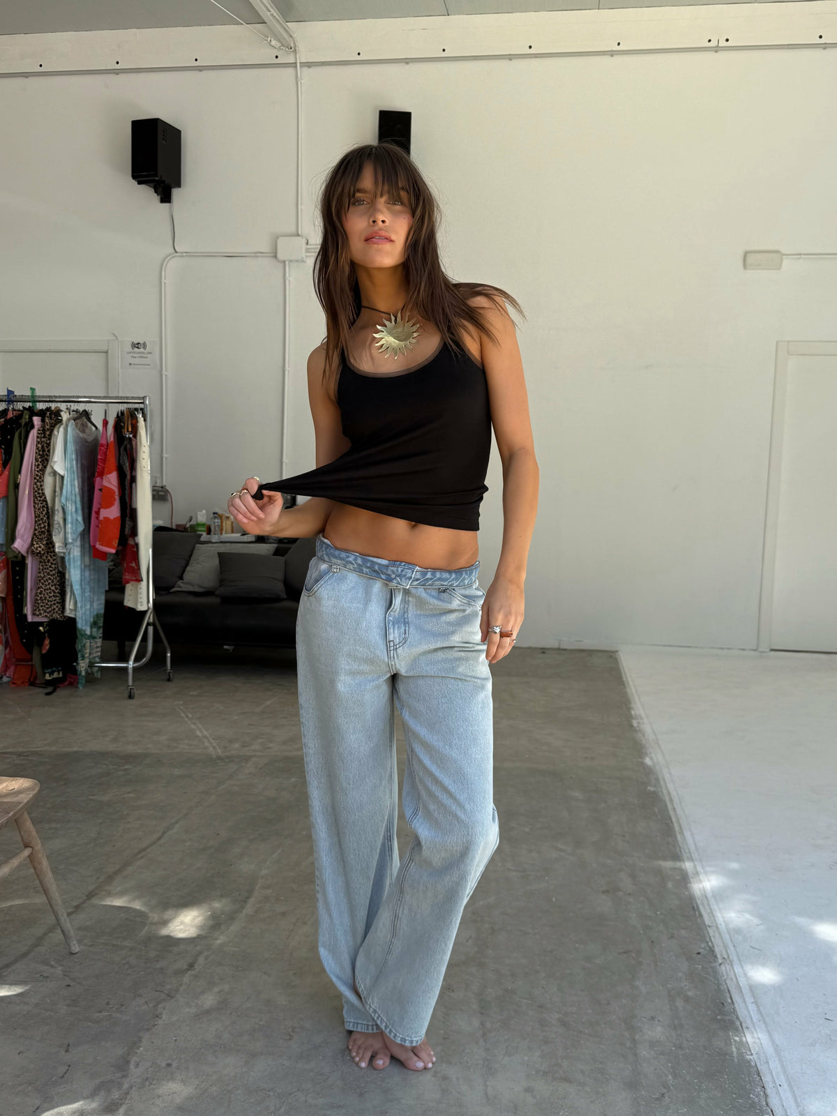 Scallop Detail Straight Leg Jeans | Never Fully Dressed Premium