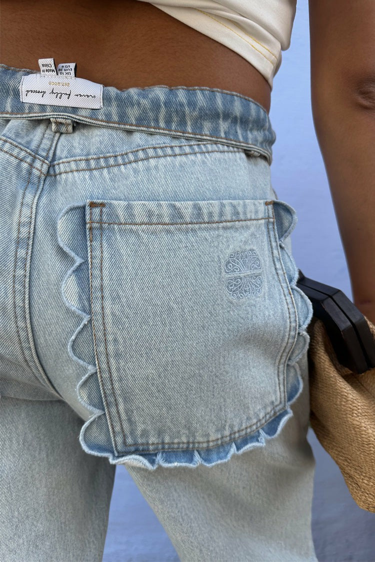 Scallop Detail Straight Leg Jeans | Never Fully Dressed Premium