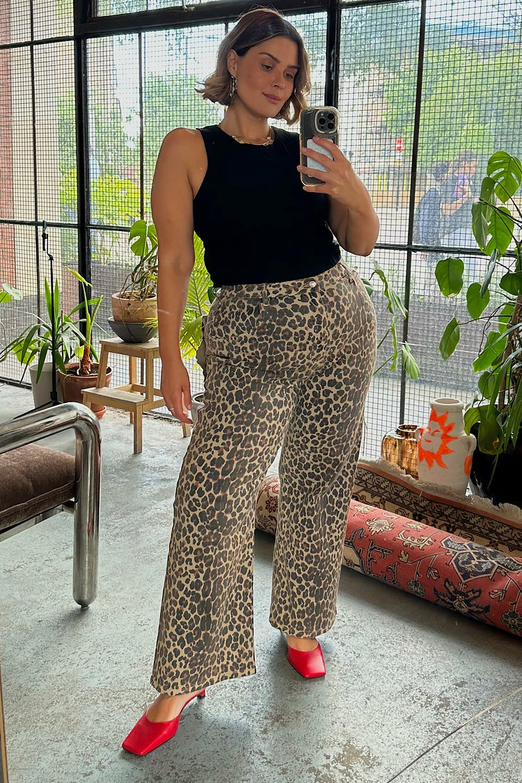 Leopard Lucia Scallop Detail Jeans | Never Fully Dressed Quality