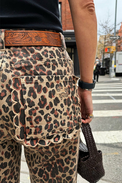 Leopard Lucia Scallop Detail Jeans | Never Fully Dressed Quality