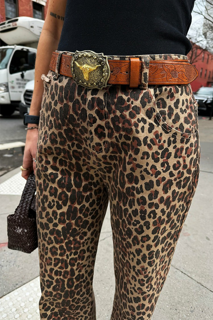 Leopard Lucia Scallop Detail Jeans | Never Fully Dressed Quality