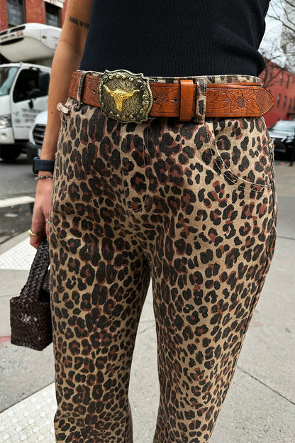 Leopard Lucia Scallop Detail Jeans | Never Fully Dressed Quality