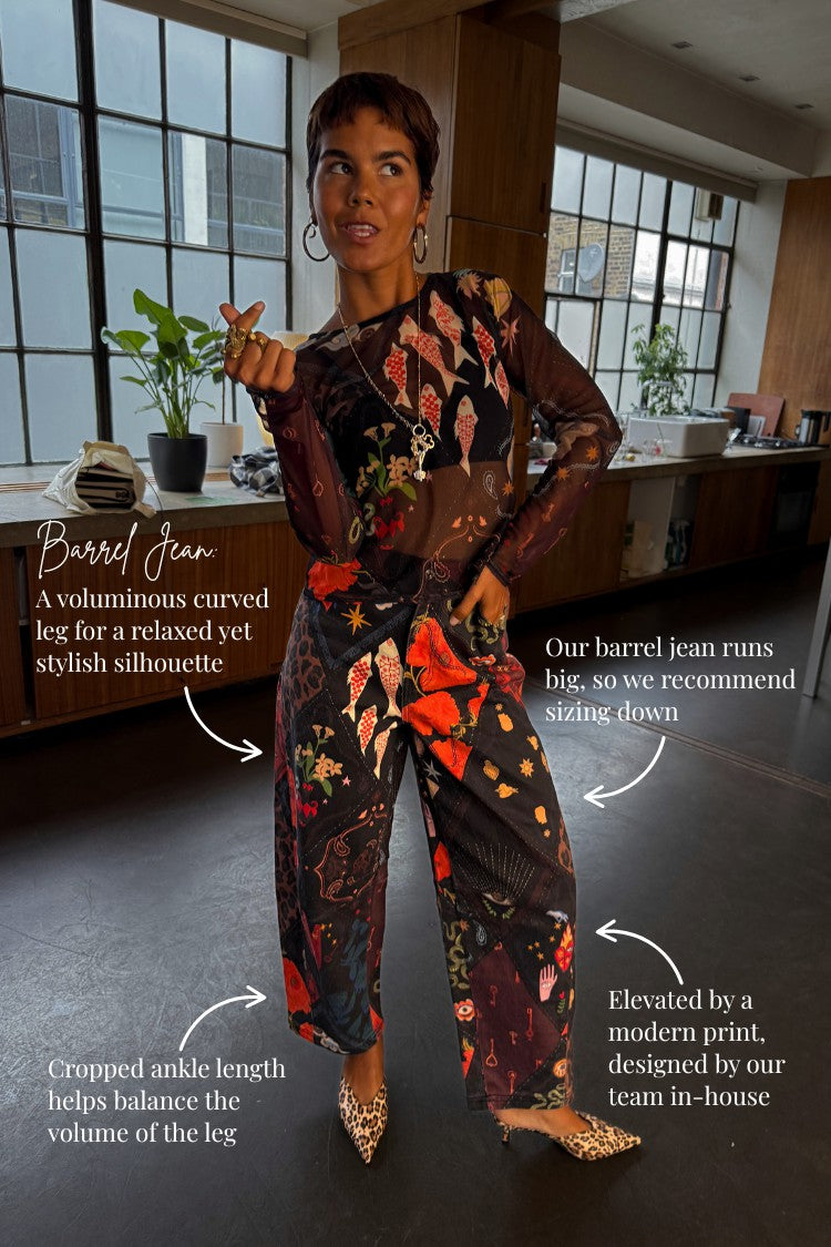Night Garden Barrel Jeans | Never Fully Dressed Latest