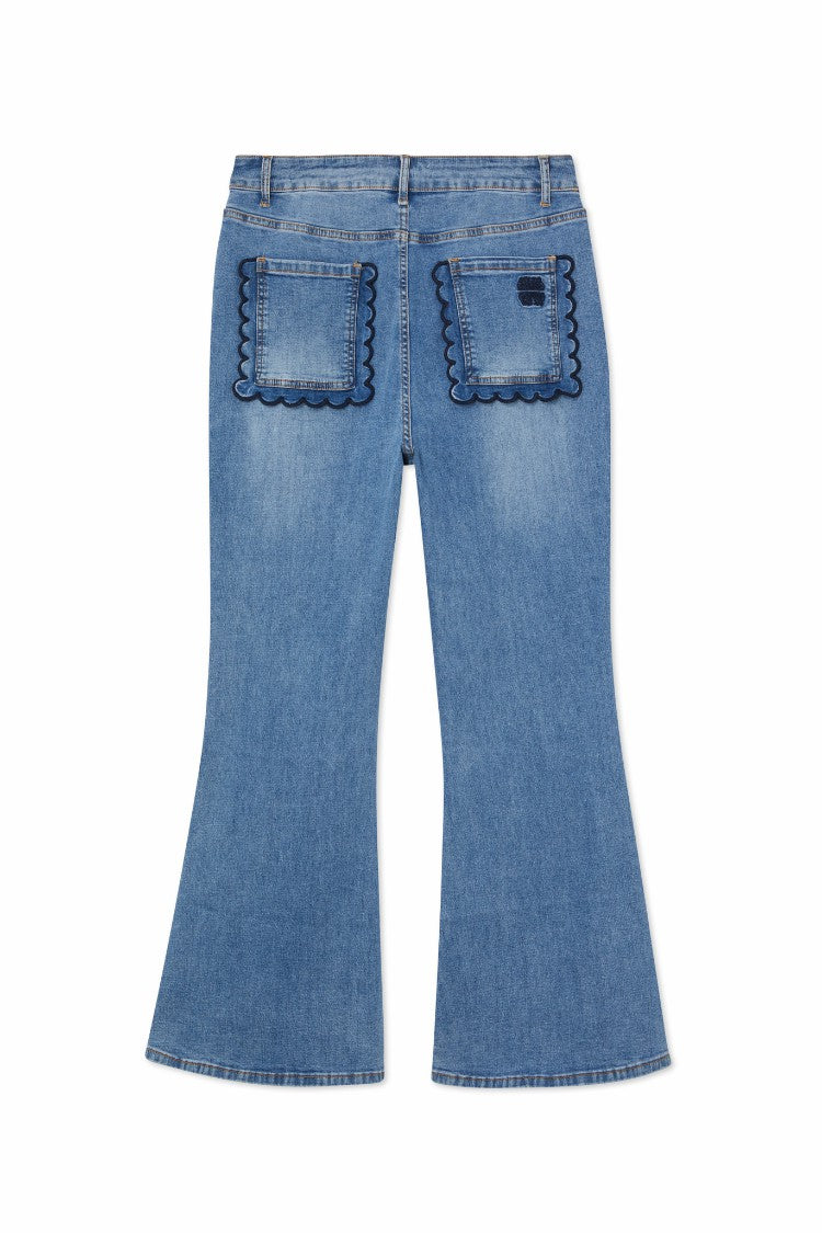 Denim Flare Scallop Jean | Never Fully Dressed Best Price