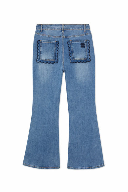 Denim Flare Scallop Jean | Never Fully Dressed Best Price
