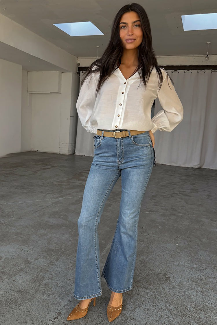 Denim Flare Scallop Jean | Never Fully Dressed Best Price