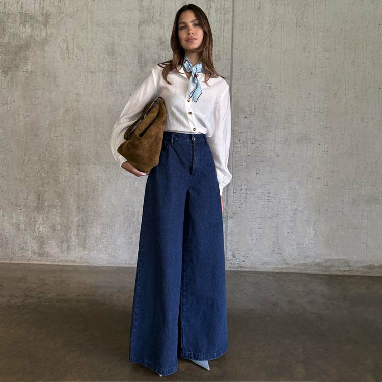 Blue Denim Pallazzo Jan Jean | Never Fully Dressed Exclusive