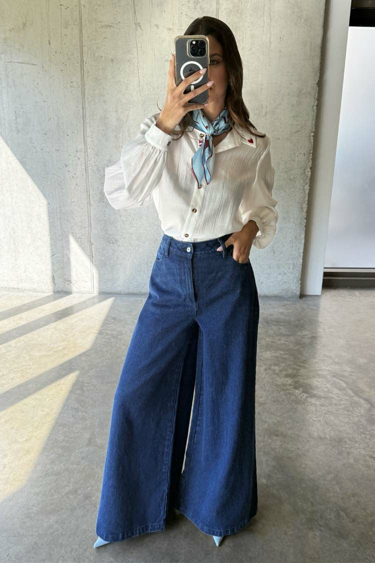 Blue Denim Pallazzo Jan Jean | Never Fully Dressed Exclusive