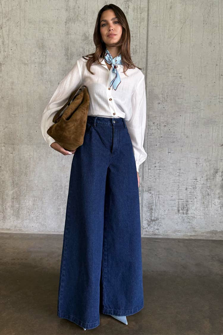 Blue Denim Pallazzo Jan Jean | Never Fully Dressed Exclusive