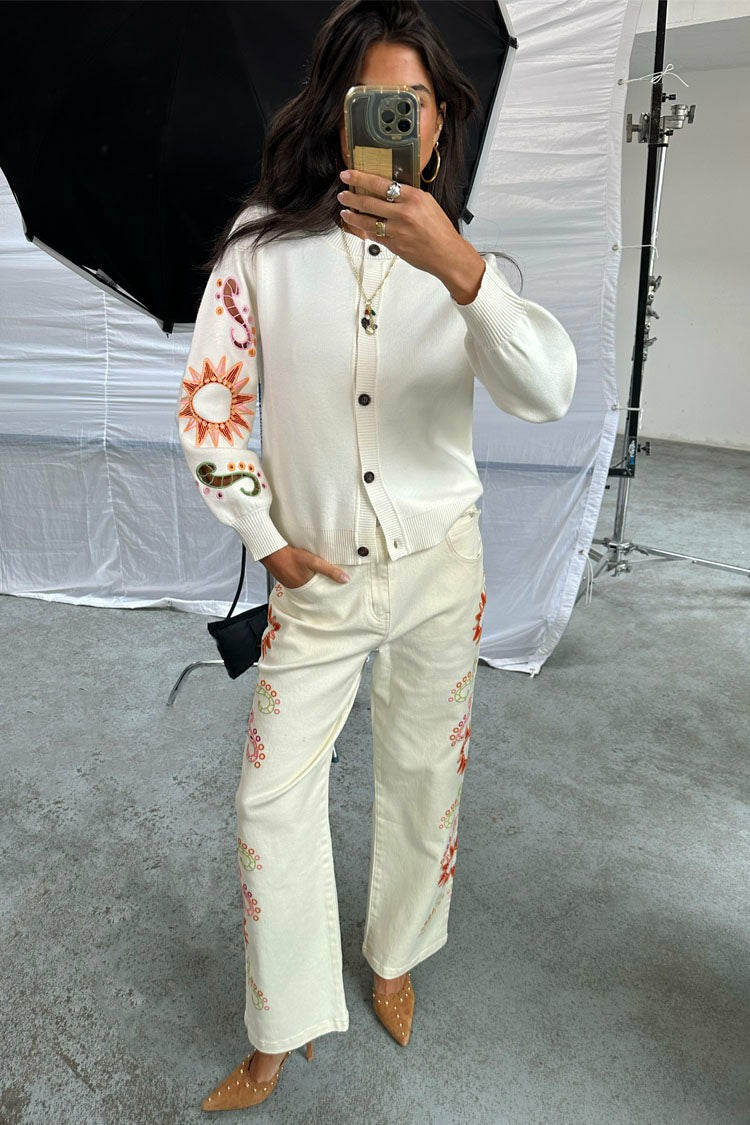 Ecru Enchanted Cut Work Scallop Jeans | Never Fully Dressed Recommended