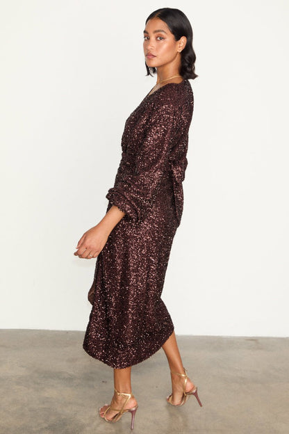 Chocolate Sequin Vienna Dress | Never Fully Dressed Trending