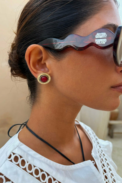 Deloris Red Circle Earrings - Limited Edition - Never Fully Dressed | Never Fully Dressed Trending
