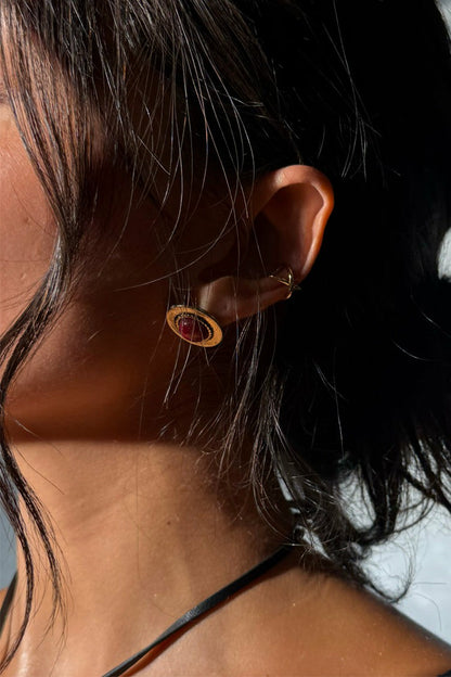 Deloris Red Circle Earrings - Limited Edition - Never Fully Dressed | Never Fully Dressed Trending