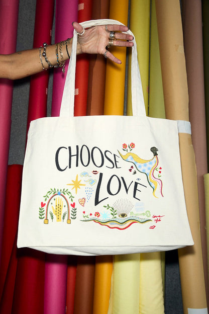 Choose Love Tote Bag - 50% Donated to Choose Love - Never Fully Dressed | Never Fully Dressed Deals