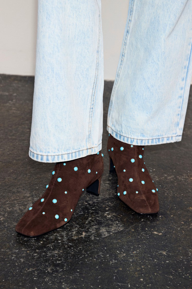 Chocolate Studded Suede Boots | Never Fully Dressed Trusted